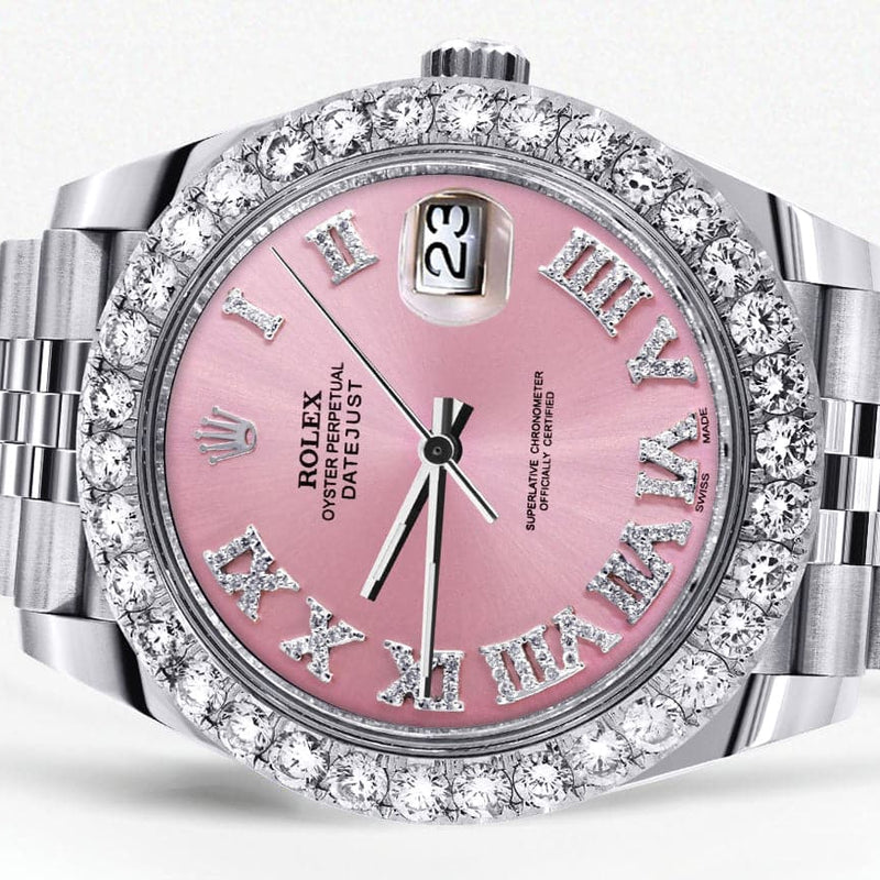 Rolex Datejust 41 Watch | 41 MM | Custom Pink Roman Diamond Dial | Jubilee Band