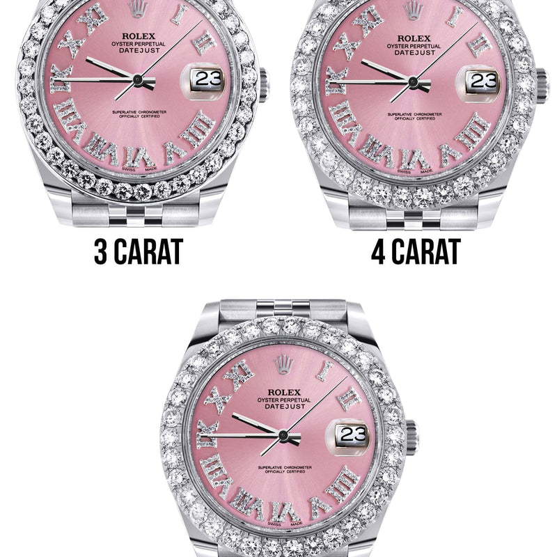 Rolex Datejust 41 Watch | 41 MM | Custom Pink Roman Diamond Dial | Jubilee Band