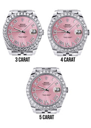 Rolex Datejust 41 Watch | 41 MM | Custom Pink Roman Diamond Dial | Jubilee Band