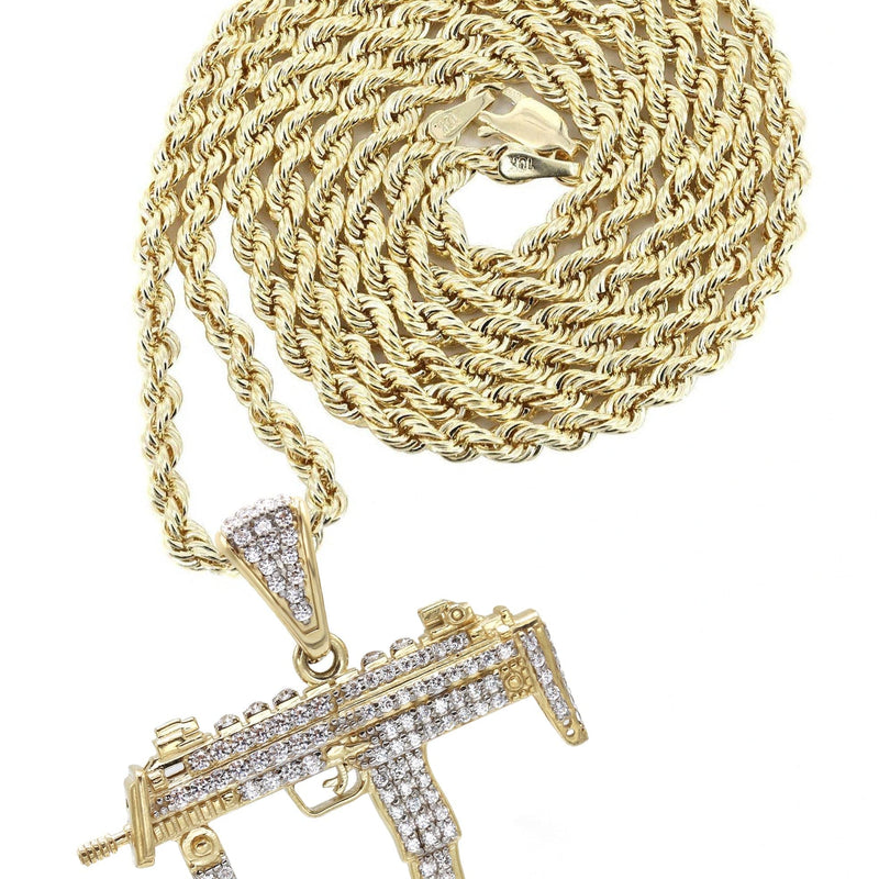 10K Yellow Gold Machine Gun Necklace | Appx. 15.6 Grams