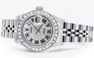 Womens Diamond Rolex Watch | 1 Carat Bezel | 26Mm | Diamond Roman Numeral Dial | Jubilee Band