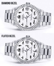 Diamond Mens Rolex Datejust Watch 16200 | 36Mm | Custom Erotic Dial | Oyster Band