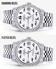 Diamond Mens Rolex Datejust Watch 16200 | 36Mm | Custom Erotic Dial | Jubilee Band
