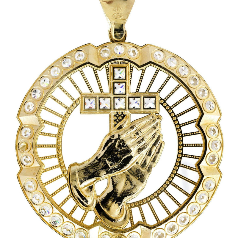 Praying Hands  10K Gold Pendant  |  16.9 Grams