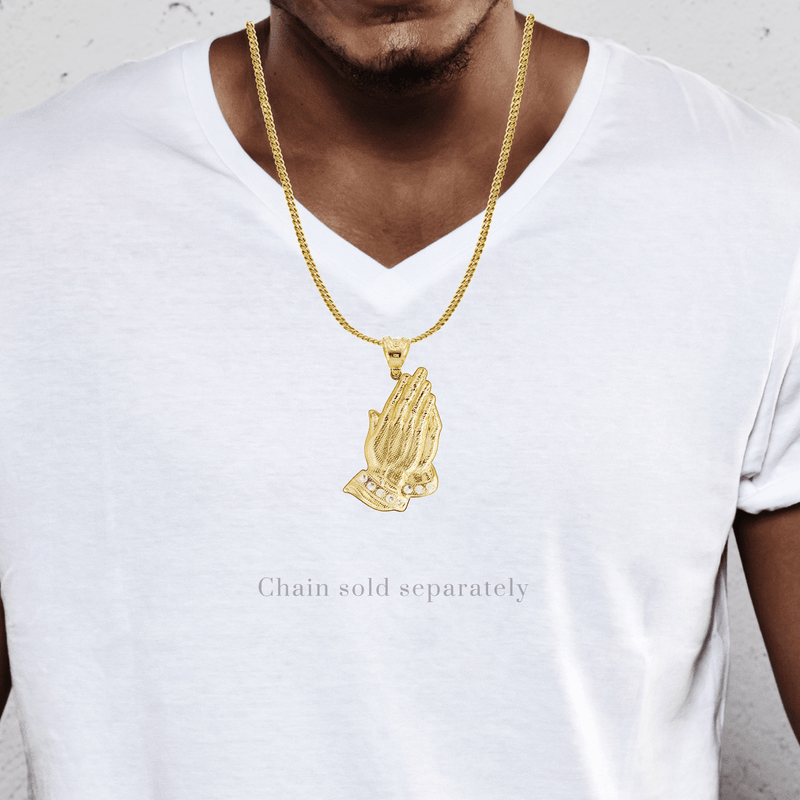 10K Gold Praying Hands Pendant  |  16.2 Grams
