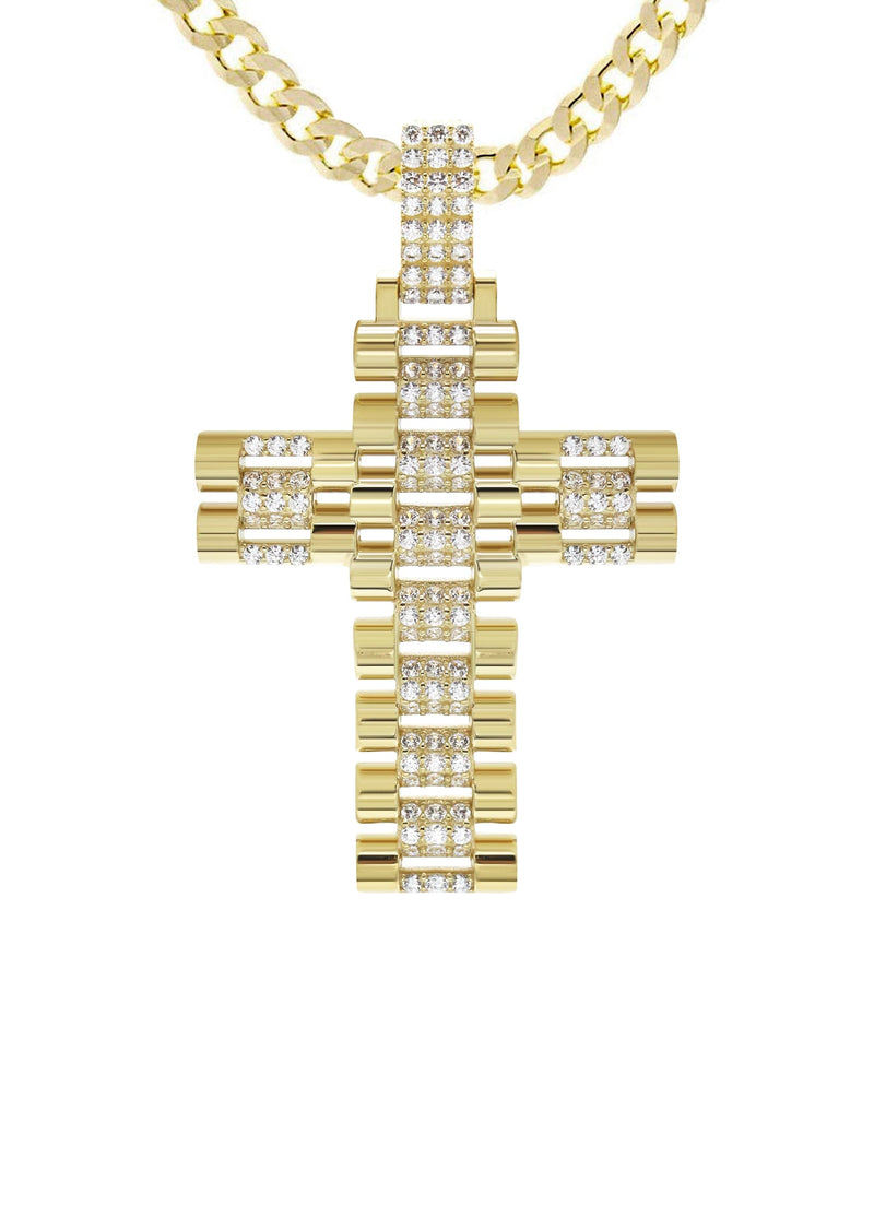10K Yellow Gold Cross Necklace | Appx. 17.3 Grams