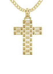 10K Yellow Gold Cross Necklace | Appx. 17.3 Grams