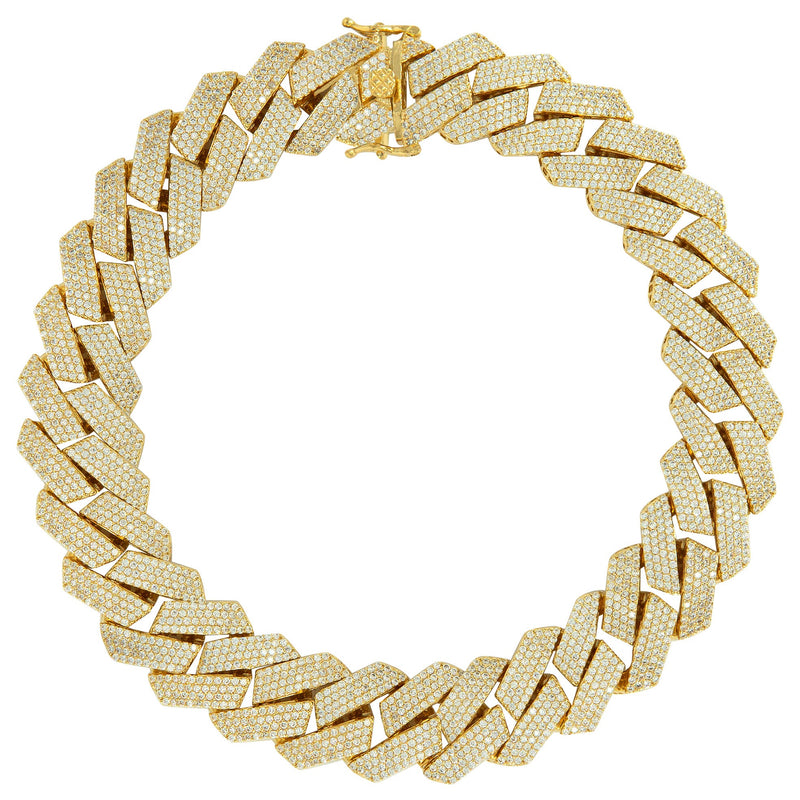 Silver Gold Prong Set Bracelet