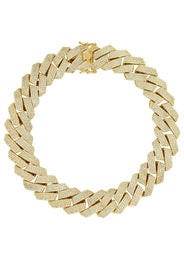 Silver Gold Prong Set Bracelet