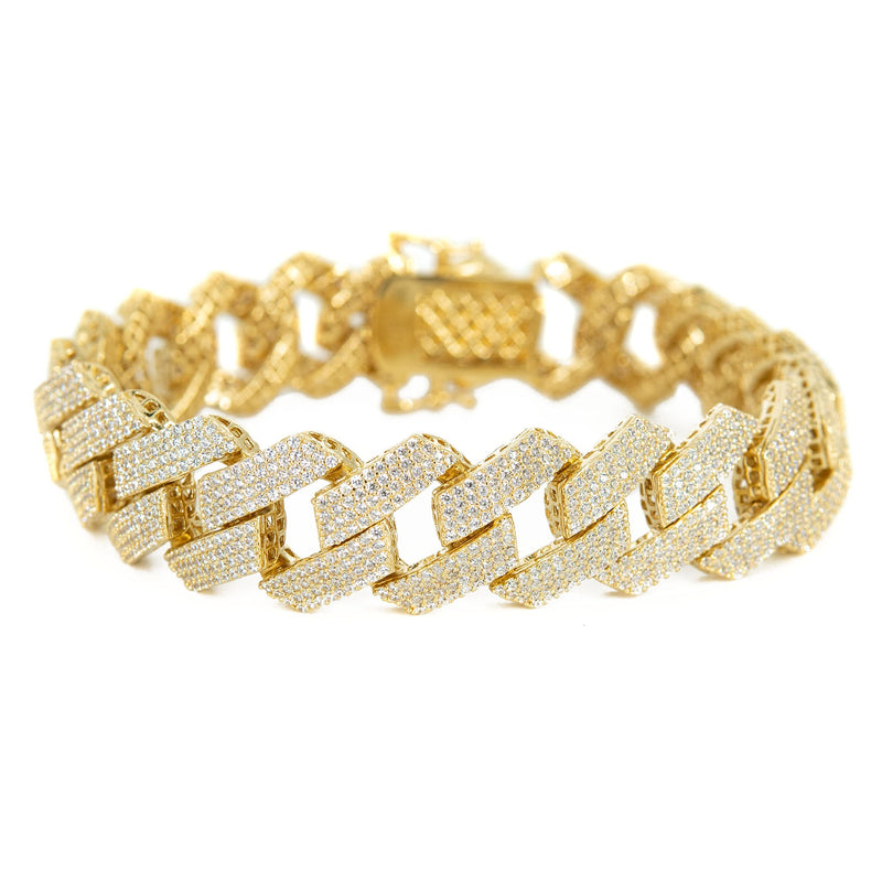 Silver Gold Prong Set Bracelet