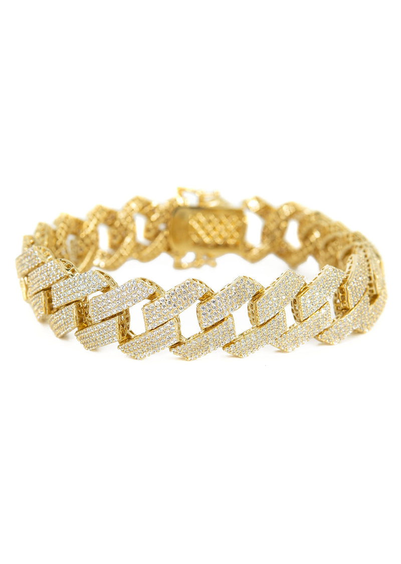 Silver Gold Prong Set Bracelet
