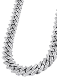 Iced Out Lab Grown VVS Diamond Prong Cuban Link White Gold Chain 10K/14K