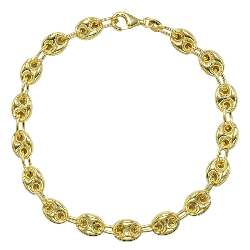 Silver Gold Puff Bracelet