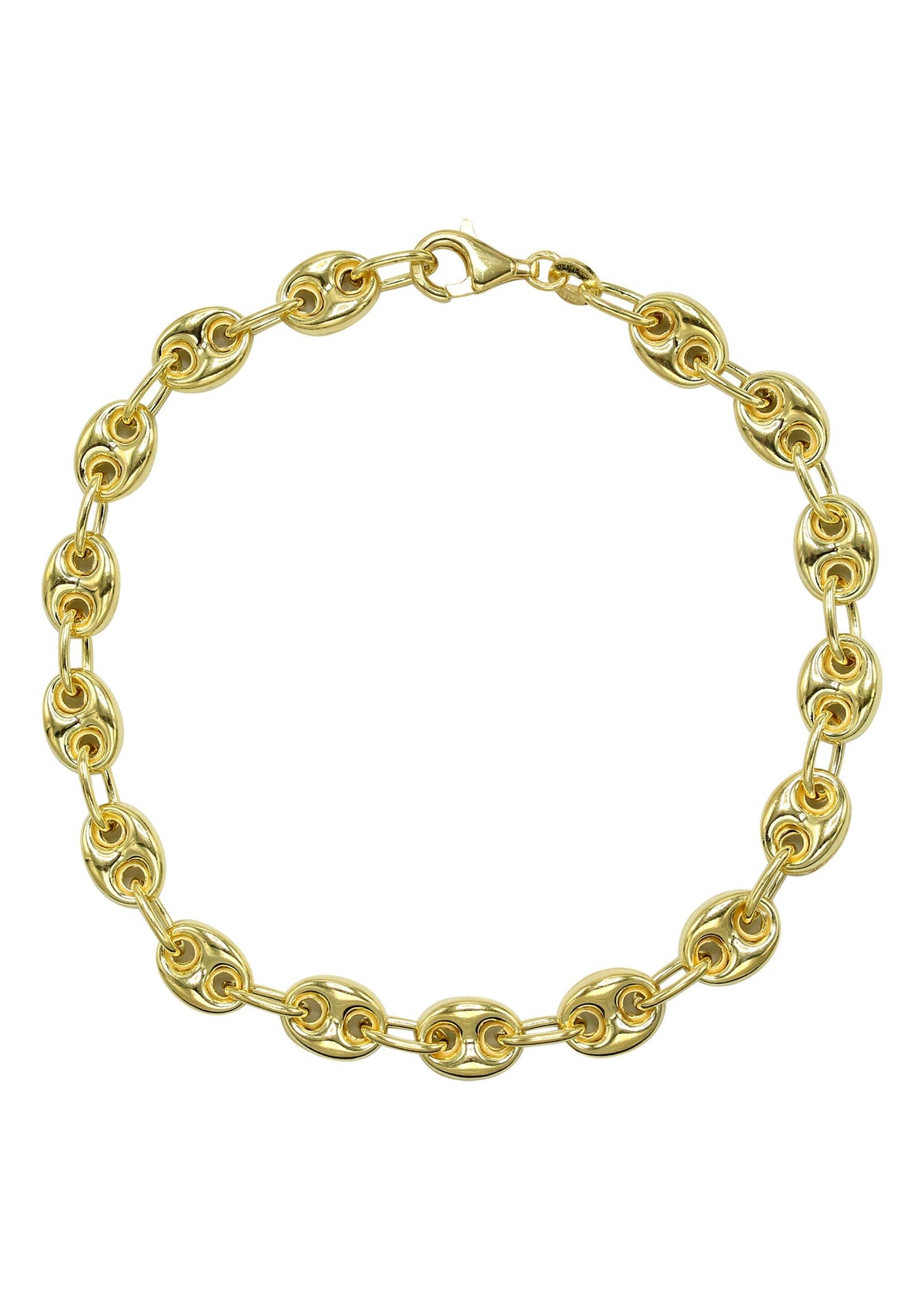 Silver Gold Puff Bracelet