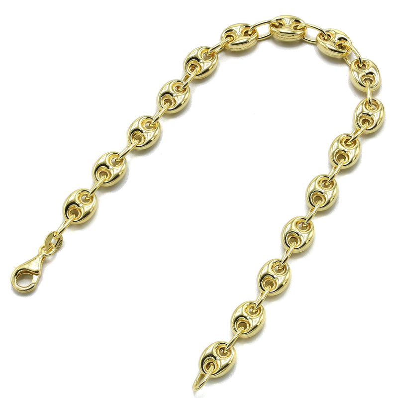 Silver Gold Puff Bracelet