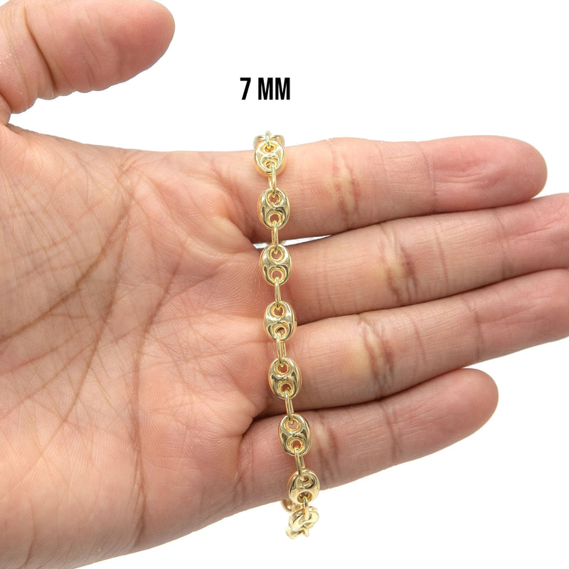 Silver Gold Puff Bracelet