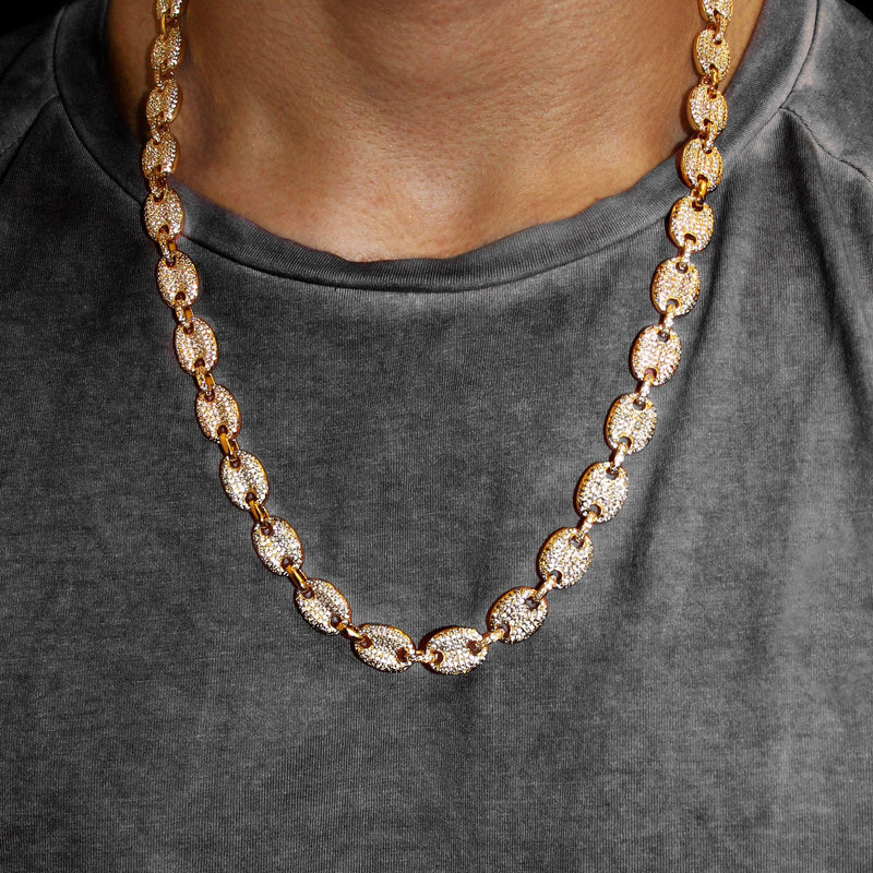 Gold Plated Iced Out Gucci Chain