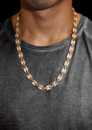 Gold Plated Iced Out Gucci Chain
