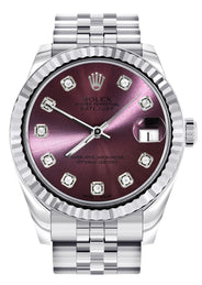 Diamond Rolex Watch | 68274 | Fluted Bezel | 31MM | Purple Diamond Dial | Jubilee Band