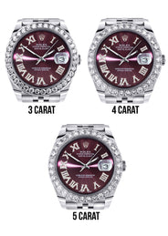 Rolex Datejust 41 Watch | 41 MM | Custom Purple Roman Diamond Dial | Jubilee Band