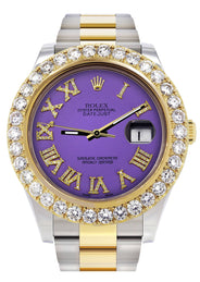 Rolex Datejust II Watch | 41 MM | Custom Purple Roman Dial | Oyster Band