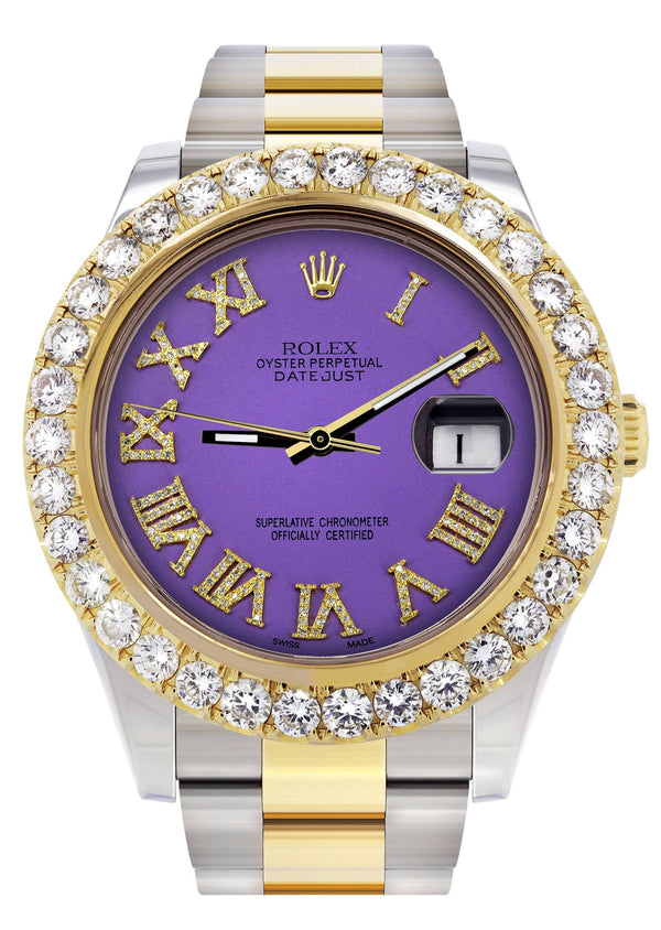 Rolex Datejust II Watch | 41 MM | Custom Purple Roman Dial | Oyster Band