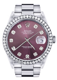 Mens Rolex Datejust Watch 16200 | 36Mm | Purple Dial | Oyster Band