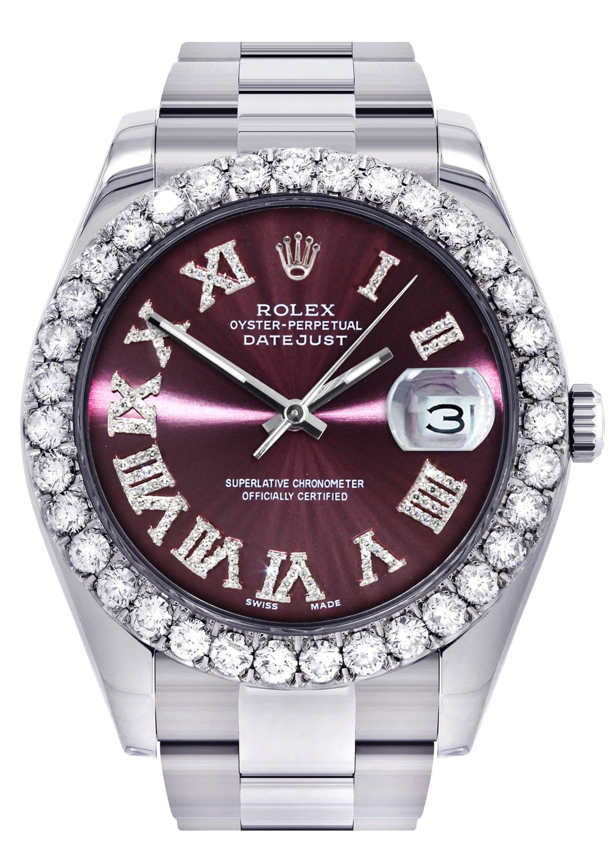 Rolex Datejust II Watch | 41 MM | Custom Purple Roman Dial | Oyster Band