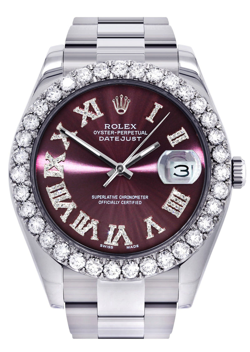 Rolex Datejust II Watch | 41 MM | Custom Purple Roman Dial | Oyster Band