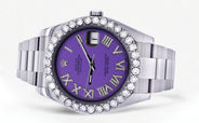 Rolex Datejust II Watch | 41 MM | Custom Purple Roman Dial | Oyster Band