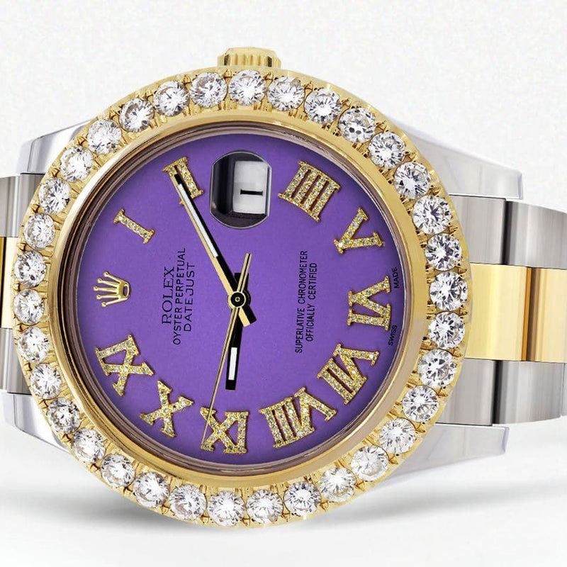 Rolex Datejust II Watch | 41 MM | Custom Purple Roman Dial | Oyster Band