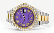 Rolex Datejust II Watch | 41 MM | Custom Purple Roman Dial | Oyster Band