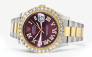 Rolex Datejust II Watch | 41 MM | 18K Yellow Gold & Stainless Steel | Custom Purple Roman Dial | Oyster Band