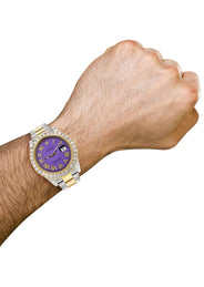 Rolex Datejust II Watch | 41 MM | Custom Purple Roman Dial | Oyster Band