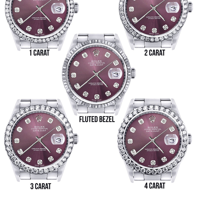 Mens Rolex Datejust Watch 16200 | 36Mm | Purple Dial | Oyster Band
