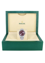 Diamond Rolex Watch | 68274 | Fluted Bezel | 31MM | Purple Roman Numeral Diamond Dial | Jubilee Band