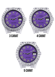 Rolex Datejust II Watch | 41 MM | Custom Purple Roman Dial | Oyster Band