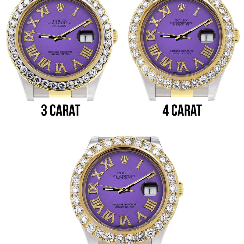 Rolex Datejust II Watch | 41 MM | Custom Purple Roman Dial | Oyster Band