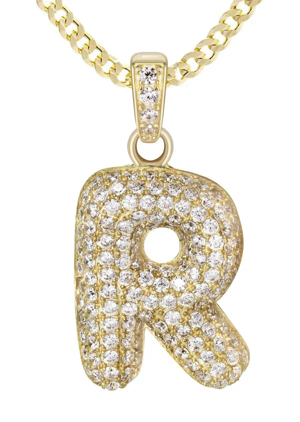 10K Yellow Gold Bubble Letter 