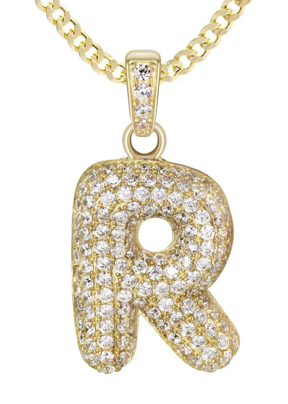 10K Yellow Gold Bubble Letter 