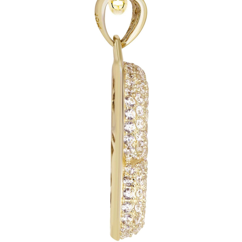 10K Yellow Gold Bubble Letter "R" CZ Necklace | Appx. 4.5 Grams
