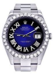 Rolex Datejust II Watch | 41 MM | Custom Blue/Black Roman Dial | Oyster Band
