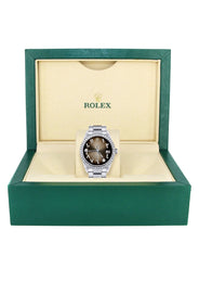Diamond Mens Rolex Datejust Watch 16200 | 36Mm | Brown Arabic Diamond Dial | Oyster Band