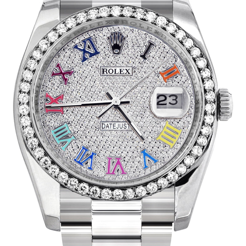 116200 | Rolex Datejust Watch | 36Mm | Color Roman Dial | Oyster Band