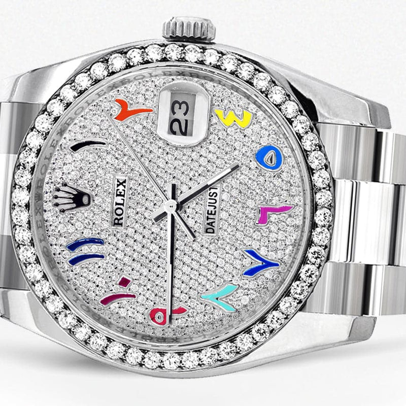 116200 | Rolex Datejust Watch | 36Mm | Color Roman Dial | Oyster Band