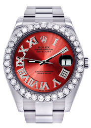 Rolex Datejust II Watch | 41 MM | Custom Red Roman Dial | Oyster Band