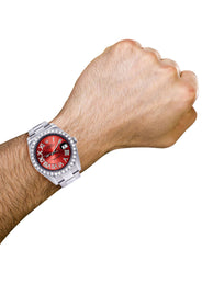 Rolex Datejust II Watch | 41 MM | Custom Red Roman Dial | Oyster Band