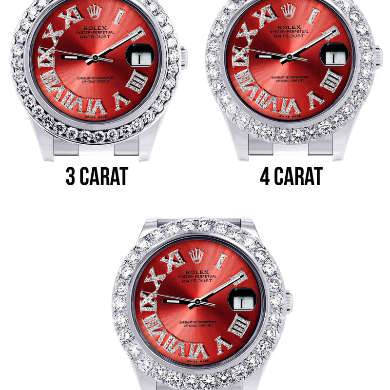 Rolex Datejust II Watch | 41 MM | Custom Red Roman Dial | Oyster Band