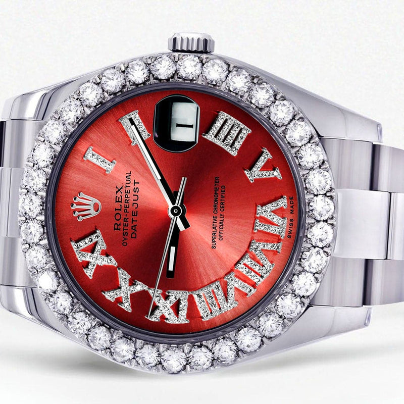 Rolex Datejust II Watch | 41 MM | Custom Red Roman Dial | Oyster Band