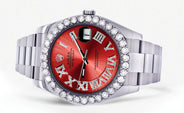 Rolex Datejust II Watch | 41 MM | Custom Red Roman Dial | Oyster Band